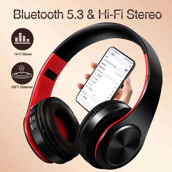 CATASSU Earphone Headphones Over Ear Stereo Wireless Headset Soft Leather Earmuffs Builtin Mic for PCCell PhonesTV Z251015