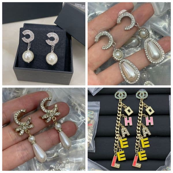 Fashion 18K Gold Plated Luxury Earrings Designers Letter Hook Women Dangle Crystal Earring Wedding Party Jewerlry Gift