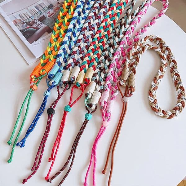 Braided Lanyard Long Durable Crossbody Chain Fashion Camera Neck Strap 6 Strands Phone Rope
