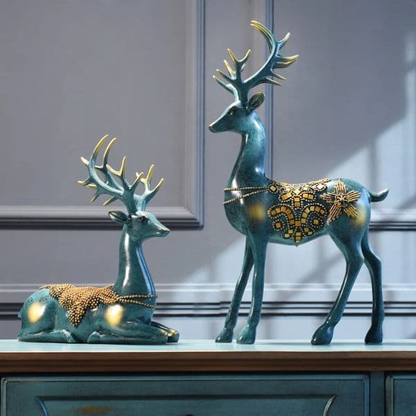Nordic home decoration Deer Head Resin Statue figurine Home Decor Statues accessoriesmodern Sculpture beelden decoratie Art 251015