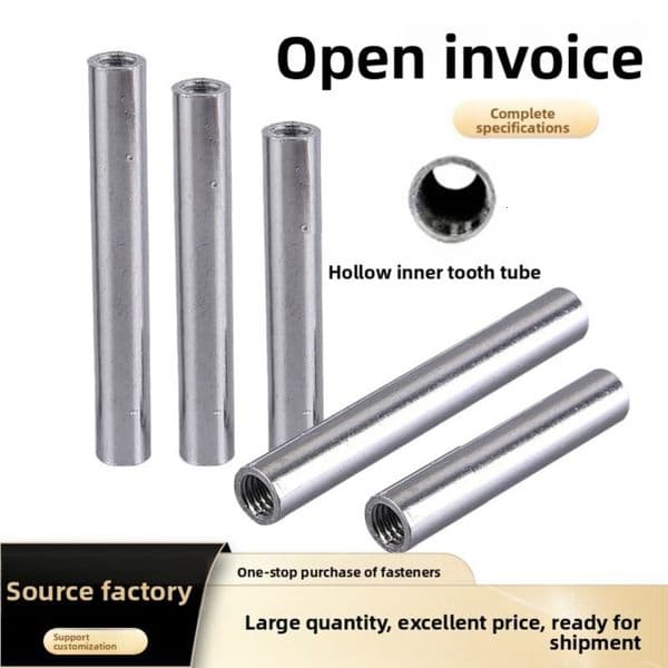 Hollow Round Connector M4 M5 M6 M8 Tube Chrome Plated Cylindrical Joint Double Head Internal Thread Rod