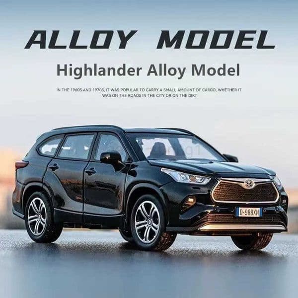 1:32 Toyota Highlander 2023 SUV Alloy Die Cast Toy Car Model Sound and Light Pull Back Childrens Toy Collectibles Birthday Gift T251016