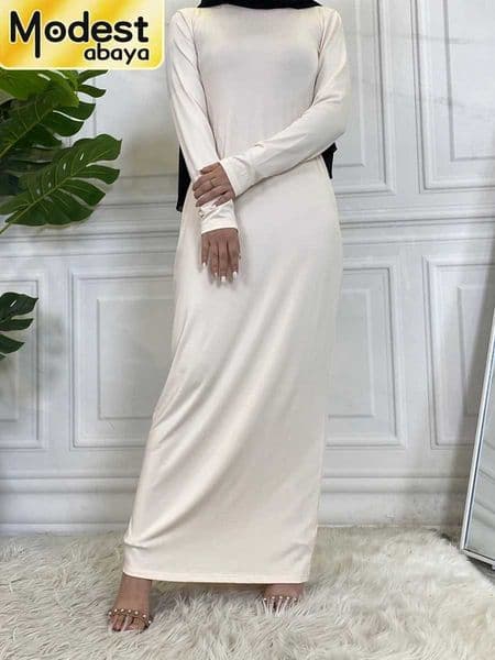 Modest Abaya Femme Casual Vestido Turtle Neck Hijab Inner Dress Muslim For Women Maxi Robe Caftan Turkey Kaftan Islamic Clothing X251016