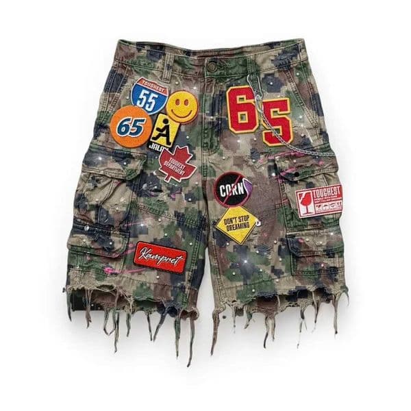 Vintage Diamonds Graphic Baggy Denim Shorts New Goth Y2K Fashion Harajuku Casual High Waist Wide Leg Shorts Strtwear T260515