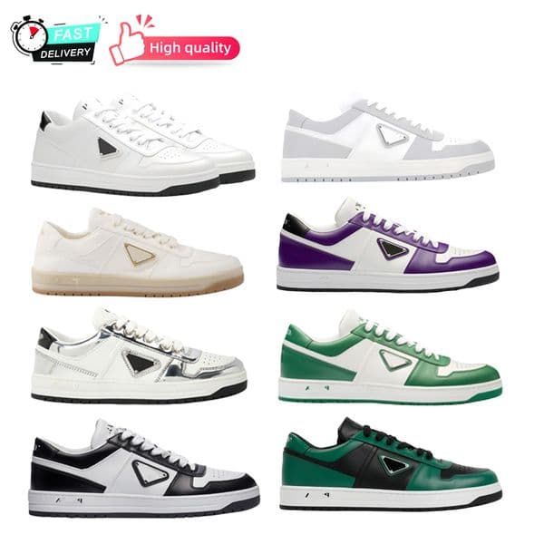 Luxury Designer Sneaker Man Downtown nappa Woman Casual Shoes Summer Low Run Mens Shoe Leather Sneakers Black White Outdoor trainer lady