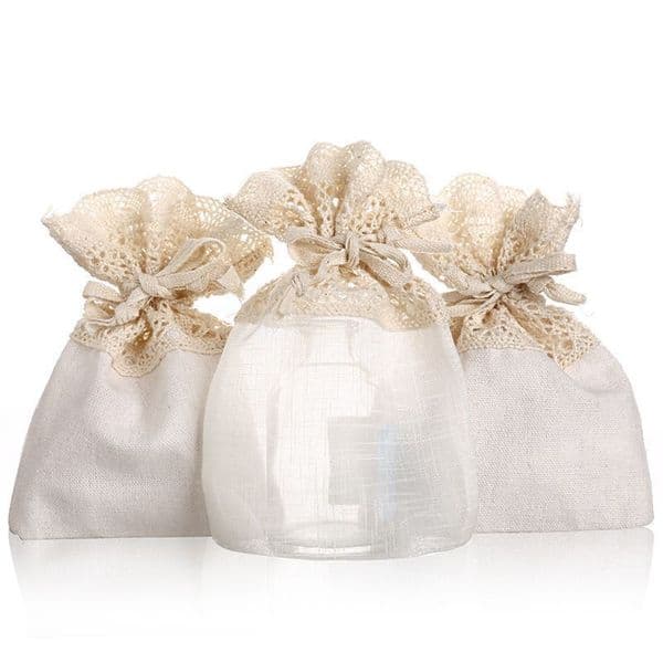 72pcs Handmade Cotton Lace Yarn Bag Sweet Candy Bundle Pockets Jewelry Necklace Pouch Halloween Christmas Storage Gift Bag