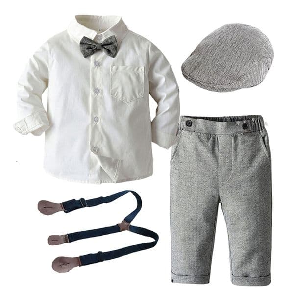 Clothing Sets Kid Boys Formal Clothes Set Party Wedding Birthday Handsome Hat Shirt Bow Pants Toddler Boy Gentleman Suit 2 3 4 5 6 Years 221130bj