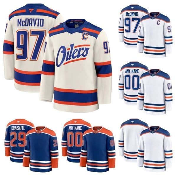 Connors McDavid Oilers Jersey Hockey Ryan Nugent-Hopkins Leon Draisaitl Andrew Mangiapane Kasperi Kapanen David Tomasek Noah Philp Darnell Nurse Adam Henrique