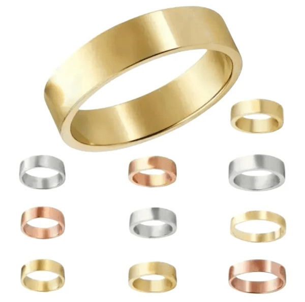 Diamond ring designer men love rings designer for women titanium steel gold ring couple engagement wedding promise 4mm 5mm 6mm size 5-12