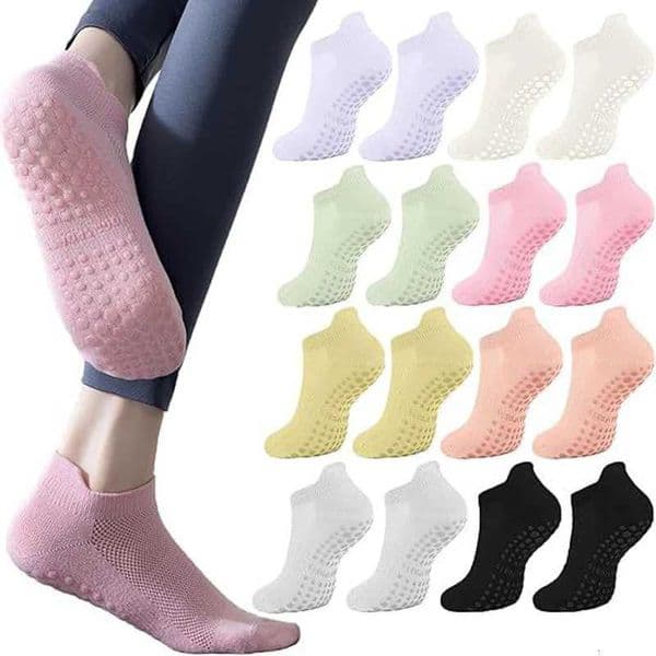 3 Pairs Yoga Socks for Women Breathable Mesh Socks Non Slip Pilates Socks Grip Cotton Low Cut Gym Fitness Sport Short Yoga SocksXJ251017
