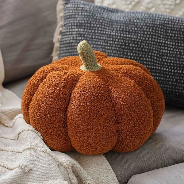 Christmas Simulated Pumpkin Pillow 3D Pumpkin Shaped Pillow Decor Pillow Cushion for Thanksgiving Halloween Bedroom Sofa Couch 251015