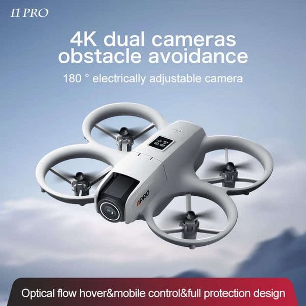 I1 PRO 4K Dual Drone, Camera 180°Steering, Dual Batteries, Equipped With Intelligent Obstacle Avoidance Function, Optical Flow Positioning, 360°Rolling,