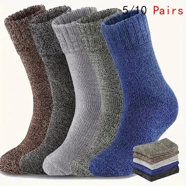 510 Pairs Autumn Winter Men Thicken Wool Socks Women Towel Keep Warm Solid Color Socks Coldresistant Soft Cashmere Short Socks 251017