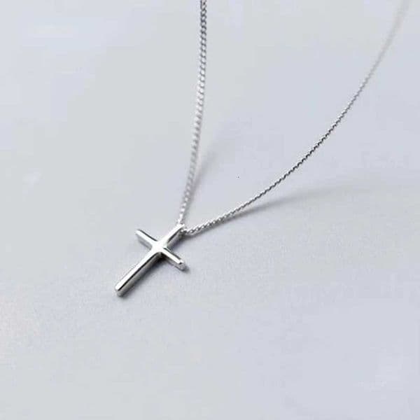 925 Sterling Silver Female Cross Pendants Dropshipping Smooth Cross Pendant Necklace Jewelry For Women Wedding GiftXJ251018