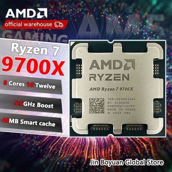 New AMD Ryzen 7 9700X R7 9700X Processor 55GHz 8Core 16Thread 40MB Game Cache 4NM TDP 65W Socket AM5 CPU Zen 5 but no fan