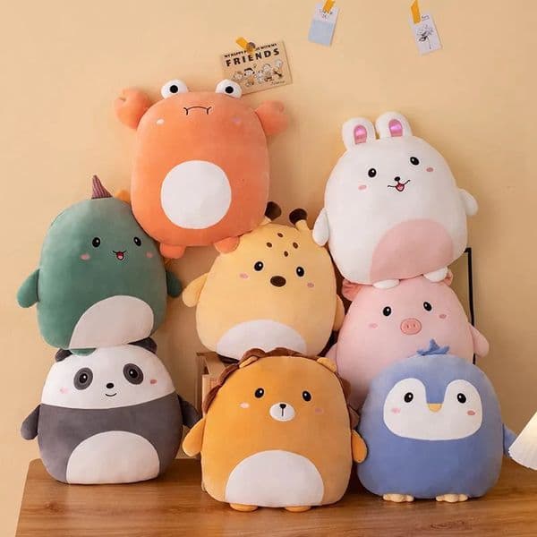 2026 New 40Cm Cuddly Squishy Pig Rabbit Panda Crab Kawaii Zoo Animal Plush Pillow Soft Plushie Peluche Doll Kids Birthday Gift 251014 Toys