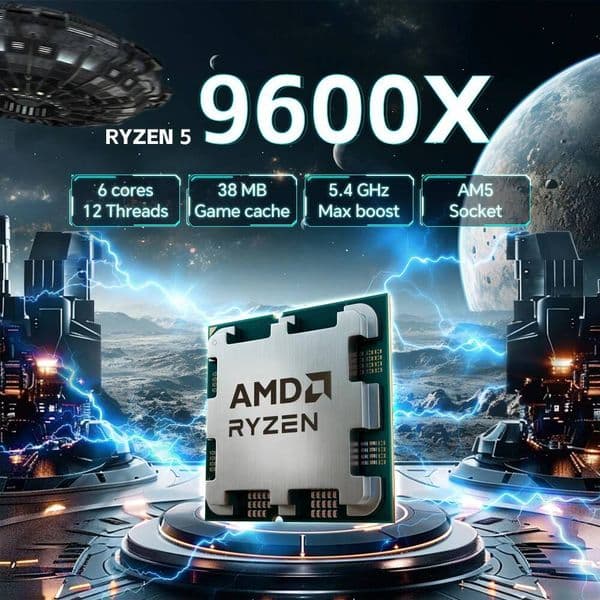 AMD Ryzen 5 9600X 54GHz 6Core 12Thread Socket AM5 L332M DDR5 Desktops Processor NEW 65W Zen 5 but without cooler