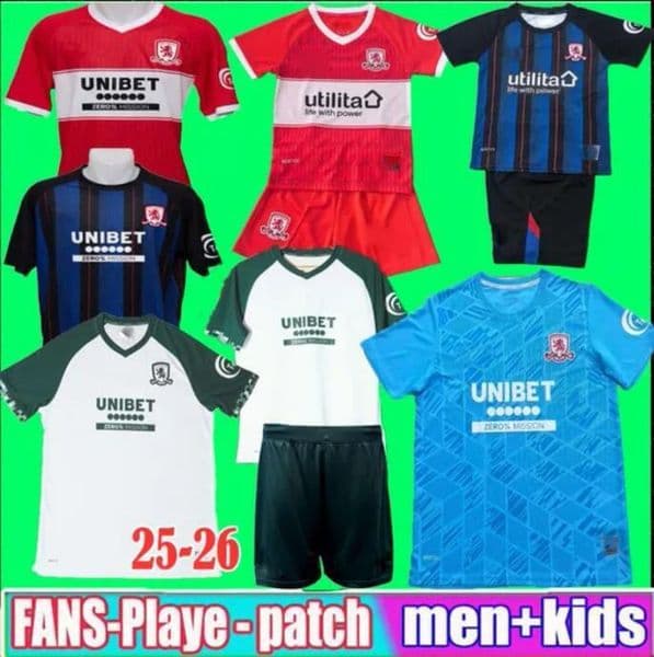 S-4XL 25 26 Middlesbrough Soccer Jerseys 2025 2026 Tavernier Payero Howson McNAIR AKPOM CLARKE FRY FORSS LENIHAN Football Shirt Uniforms Men Kids Kits uniforms