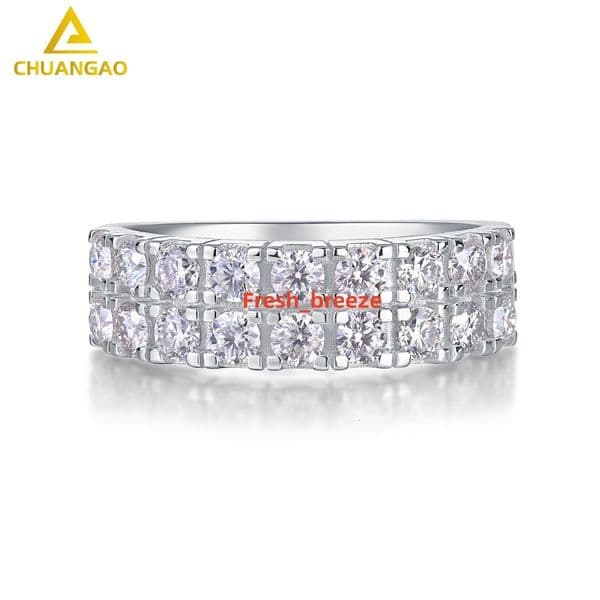 925 Silver Wholesale China Supplier Gemstone Ring Moissanite Ring Diamond Ring Pass All Diamond Testers