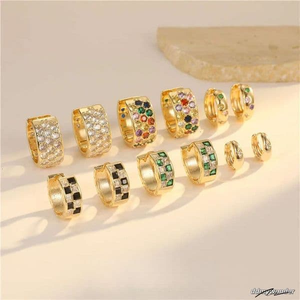 Vintage Style Round Earrings For Women - Inlaid Zircon, Geometric Design, Colorful Accent Ddmywonder