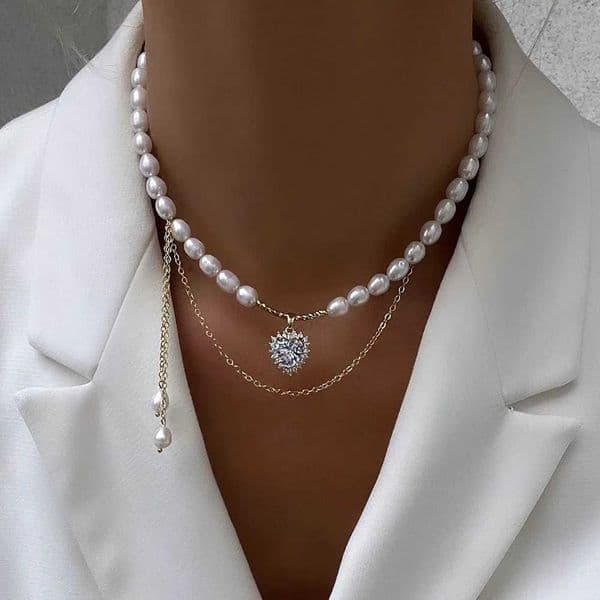New Beads Womens Neck Chain Kpop Pearl Choker Necklace Gold Color Goth Chocker Jewelry On The Neck Pendant 2024 Collar For Girl Y251020