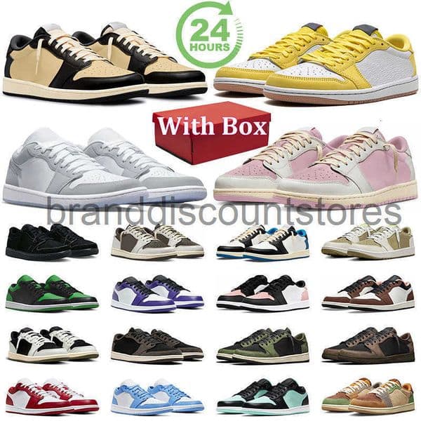 with box men women designer shoes Olive Brown Mocha Black White Grey Court Purple Pine Green 1 low mens trainer