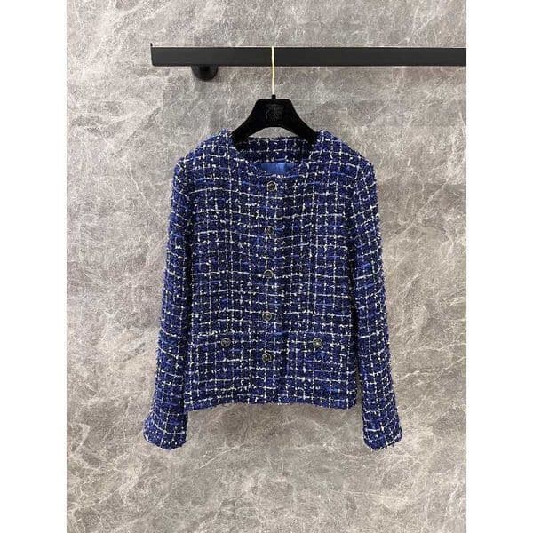 Women's Jackets Designer Ding Edition Haute Couture 25C Spring New Tweed Plaid Woven Plaid Jacket XJO9