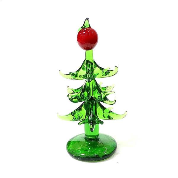 Green And Clear Murano Glass Christmas Tree Statue Craft Ornaments Creative Home Table Decor Collection Year Gifts for Kids 251020