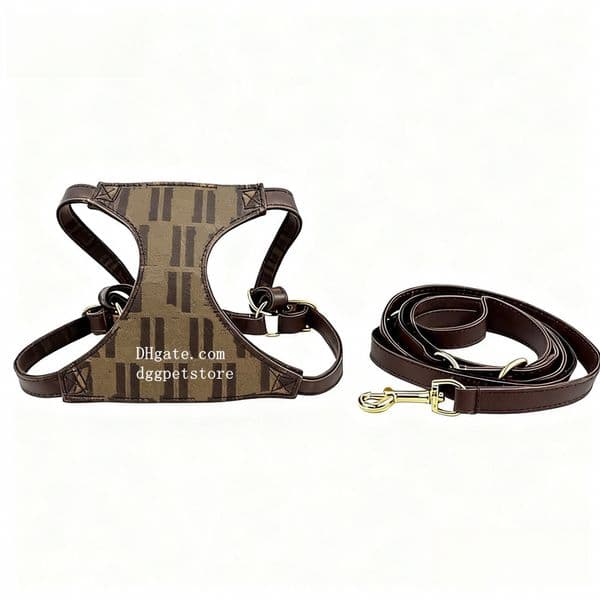 Designer Dog Harness with Multifunction Dog Leash set Step in No Choke No Pull Soft Dog Harnesses for Extra Small Medium Puppy Dogs and Cats Luxury Dog Birthday Gift 325