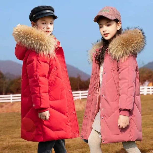 Children overcoat Winter Girls clothing warm Down jacket girl clothes Parka real Fur Hooded Coat Outerwear kids snowsuit 516 Y Z251010