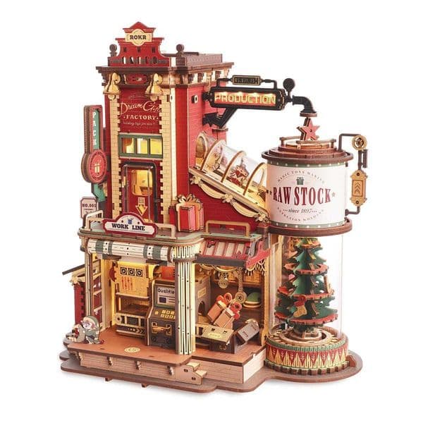 Robotime Rokr Dream Gift Factory 3D Wooden Puzzle Christmas Gifts Toy with Light and Music for Children Kids Building Block KitsXJ251020