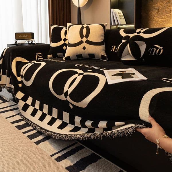 Designer Sofa Covers Blanket Non-Slip Sectional Couch Covers Luxury L Shape Cat-Scratch Resistant Sofa Slipcover for Furniture Bed Couch Sofa