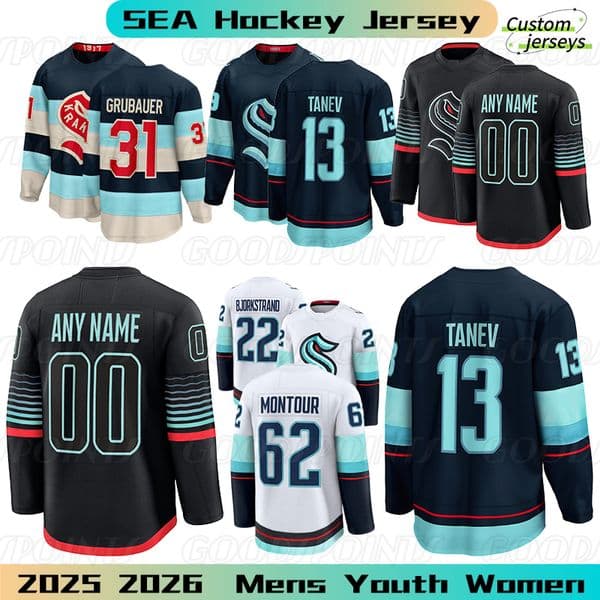 SeattleS Kraken jersey Jordan Eberle kracken jersey Philipp Grubauer Brandon Montour Jared McCann Matty Beniers Adam Larsson Joey Daccord Krakens Hockey Jerseys