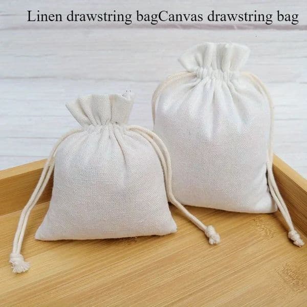 10Pcs Linen bundle pocket canvas bundle pocket cotton sack burlap bag rice gift drawstring small cloth bag 251020BJ