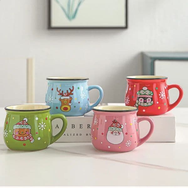Ceramic Christmas Mug Cartoon Santa Mousse Cup Coffee Cup For Office Home Baking Dessert Breakfast Milk Mug For Kids Xmas Gift 251015