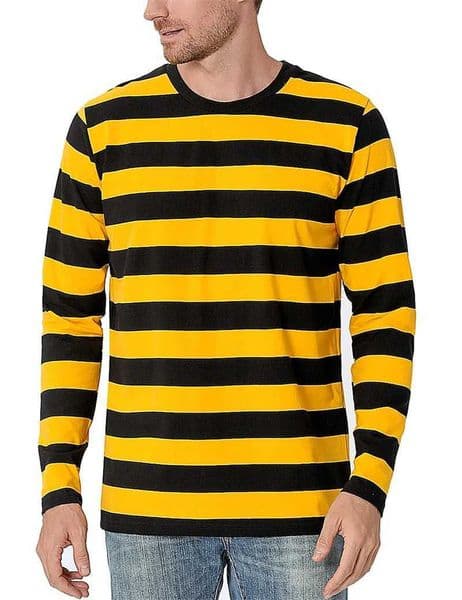 Fashion Contrast Stripe 3D Print Men Long Sleeve Tshirt Casual Fashion ONeck Oversized T Shirts Tops polyester Men ClothingXJ251020