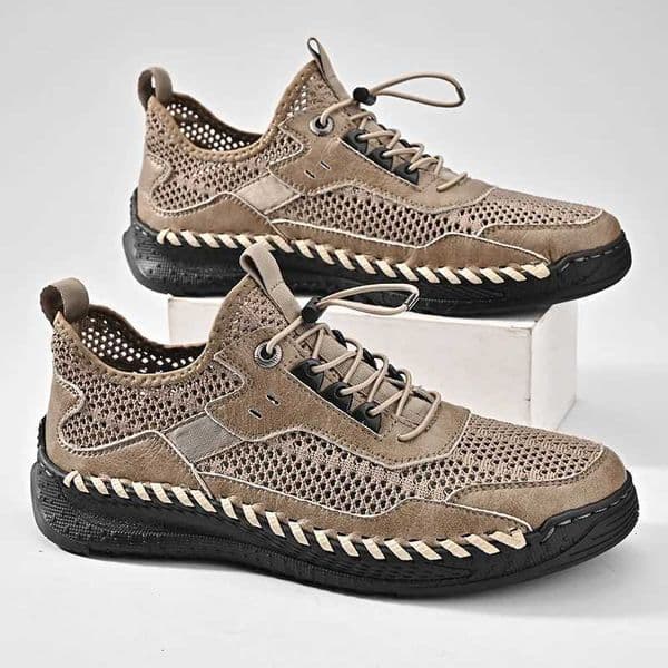 Summer Men Sneakers Breathable Leather Casual Shoes Men Comfortable Mesh Men Loafers Mesh Men Shoes Outdoor Walking Zapatos Z251020