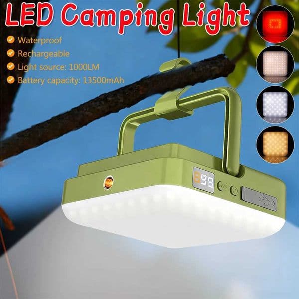 13500mAh Rechargeable LED Camping Lantern 1000LM Strong Light Portable Torch Tent Light Emergency Work Maintenance Light Lightin X251021