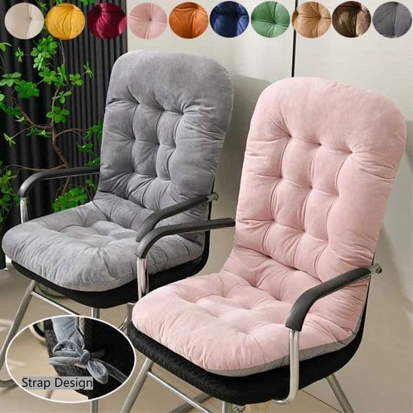 1pc Strap Design Ultra Soft Velvet Lounge Chair Rocking Chair Cushion with Anti Slip Particles Autumnand Winter Buttocks Cushion X251021
