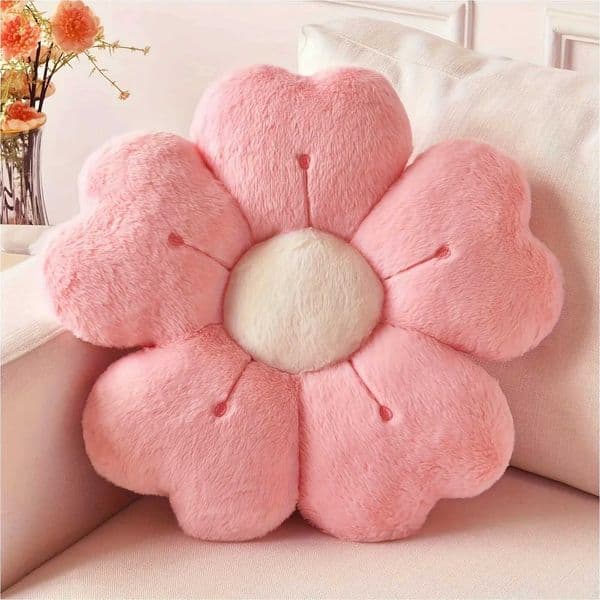 Soft Plush Daisy Flower Throw Pillow Cozy Decorative Cushion for Bed Sofa WhitePink Adorable Floral Desig X251021