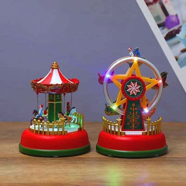 Christmas Music Glowing Carousel Ferris Wheel Christmas Tree Childrens Room Party Night Light Decoration Products Home GiftsXJ251021