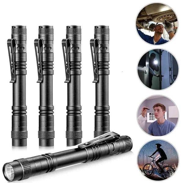 5PCS Mini LED Flashlight Pocket Pen Light Portable Waterproof Torch Using AAA Battery For Medical Outdoor Emergency Lamp X251021