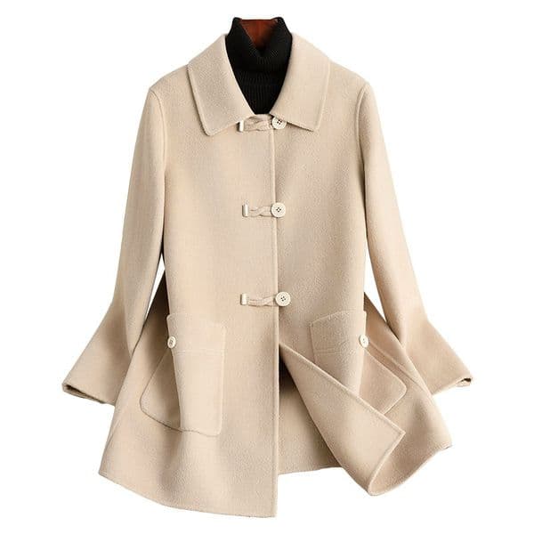 D4422 Double-faced fleece wool coat for women short 2024 autumn and winter new Chinese style mother's wear