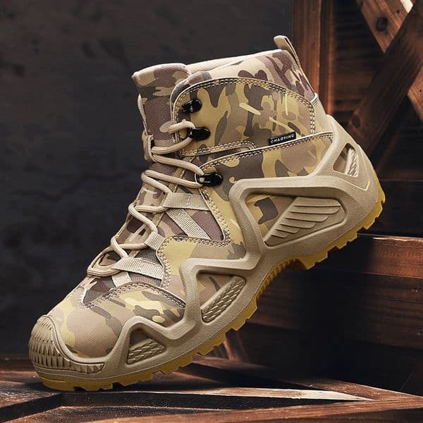Large Size 46 Martin Boots Men's High-Top Hiking Non-Slip Height-Increasing Camouflage Outdoor Training Tactical Shoes