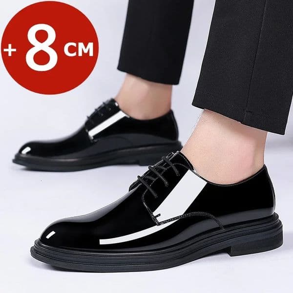 Men 68cm Derby Shoes Patent Leather Height Increase Men Dress Shoes Formal Elevator Business Lift Shoes Bright Upper 251021
