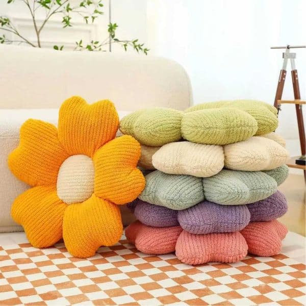 New Breathable Fivepetal Flower Cushion Macaron Fresh Home Sofa Decorative Cushion Pillow Dining Table Office Chair Cushion X251021