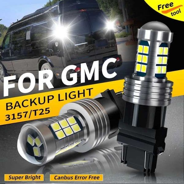 23157 LED Reverse Backup Light Blubs P277W 3057 Canbus Error Free For GMC Sierra 1500 2500 3500 HD Denali Canyon Jimmy Savana X251021