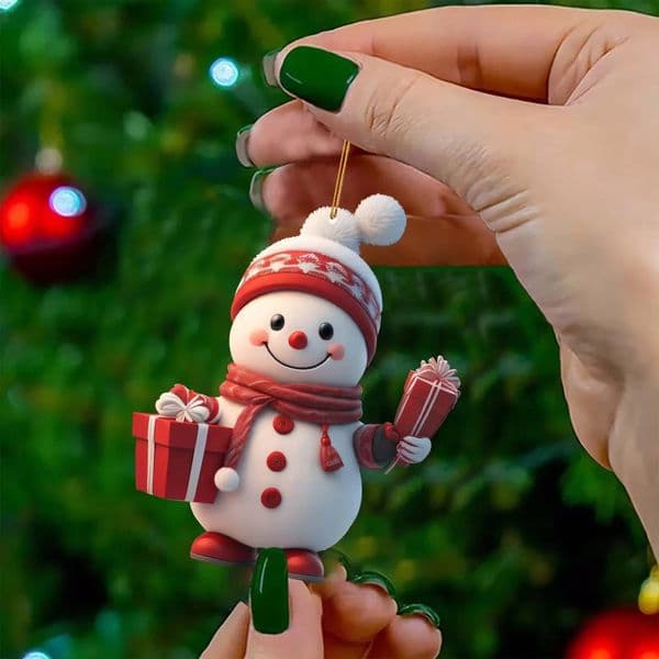Cartoon Snowman 2D Acrylic Decorative Home Garden Christmas Tree Pendant Decoration ddmynov