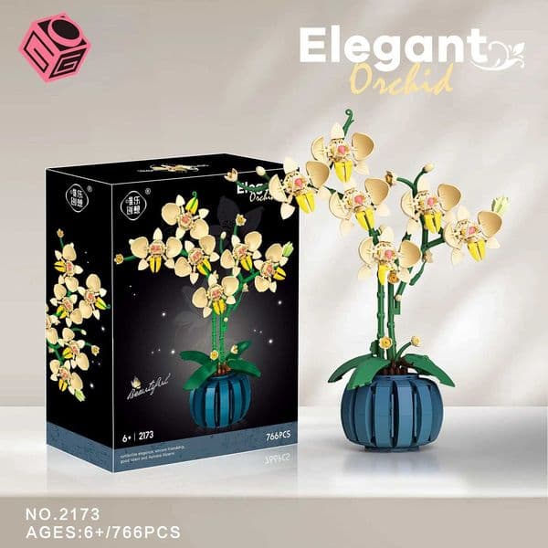Flowers Bouquet Orchid Building Blocks Bonsai Plant Model Bricks Artificial Romantic Home Decoration Toys Birthday Gift For Girl J251022