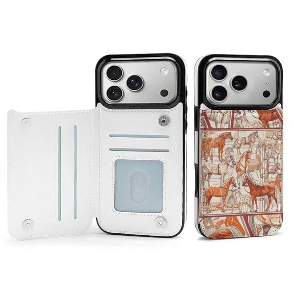 Her horse H Designer iphone case 17 16 case luxury case for iPhone 17 16 15 Pro Case: Customized Flip leather style Phone Cases Slim Anti Yellowing Military Grade F46